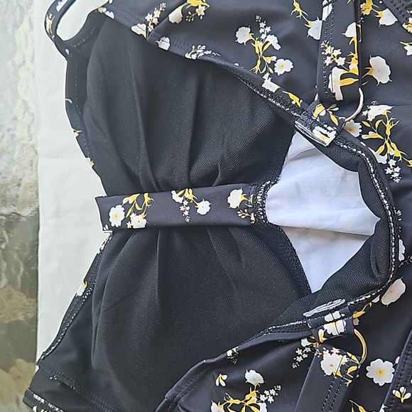 NWT Bloomchic M 10 Black Floral Tankini Top SUMMER - Picture 8 of 17